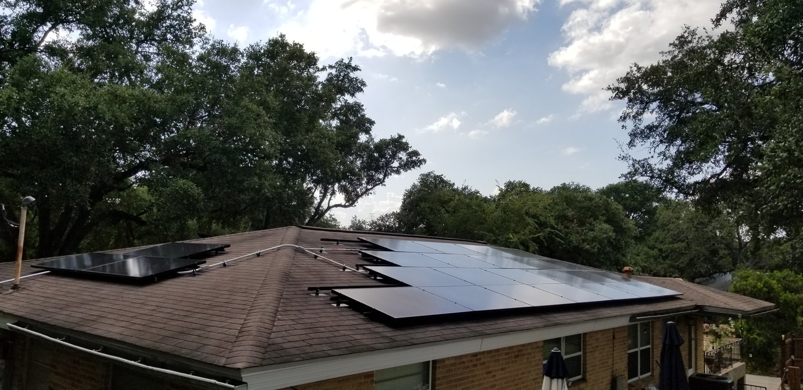 Solar panels atop house in Texas