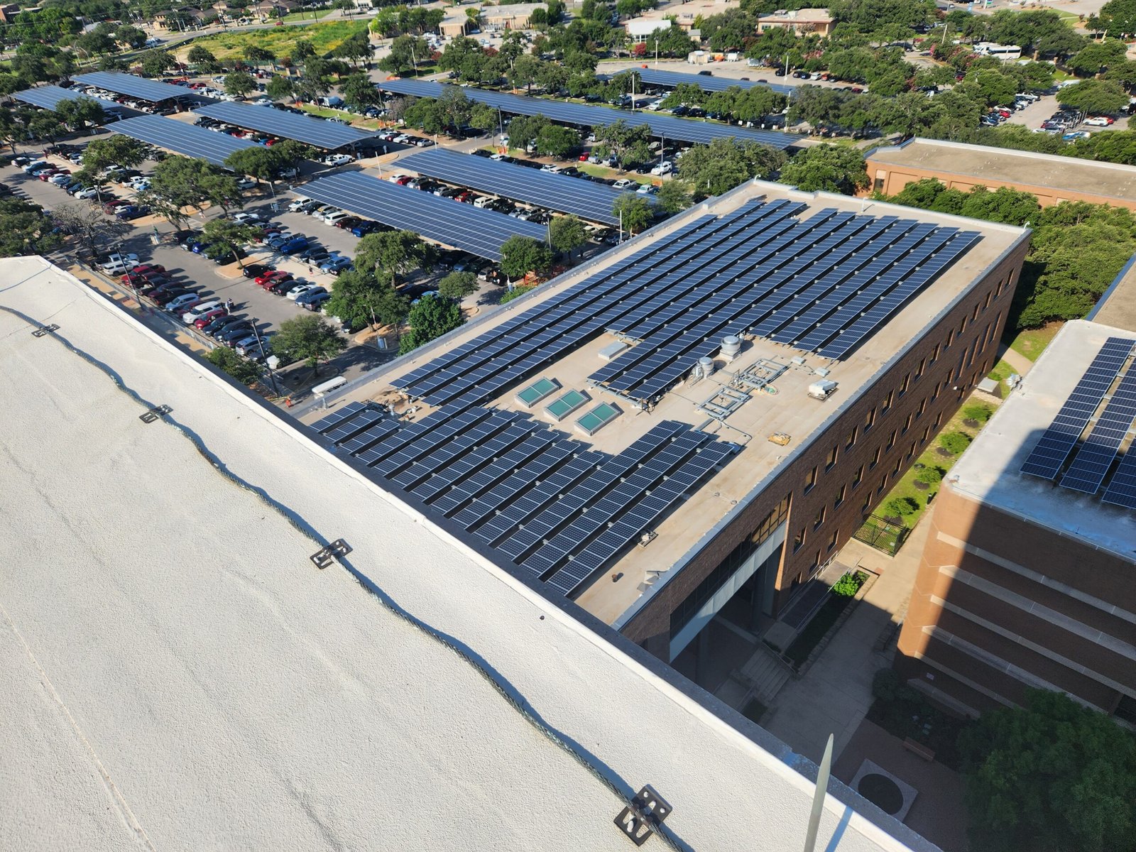 Commercial solar installation on business facility in San Antonio TX