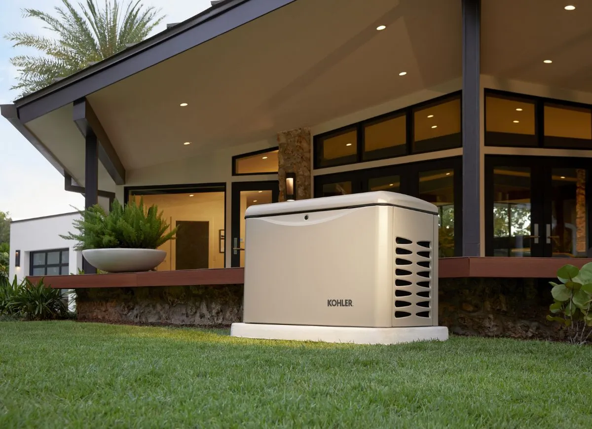 Kohler standby generator installed at residential property