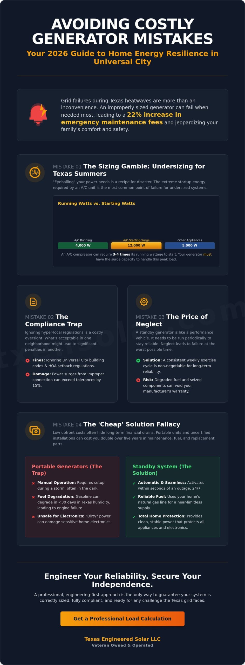 Avoiding Costly Generator Mistakes: A Universal City Homeowner’s Guide for 2026