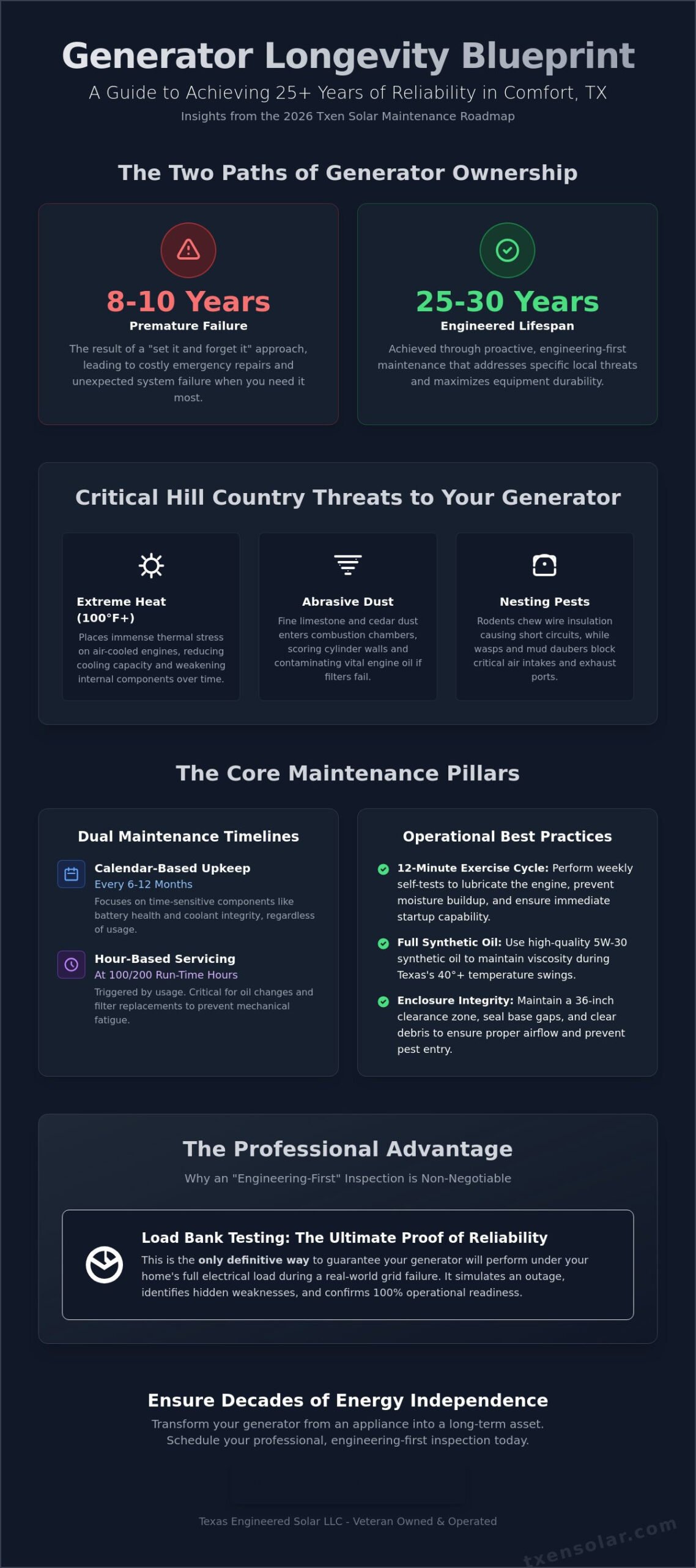 How to Make Your Generator Last Longer in Comfort, TX: 2026 Maintenance Guide