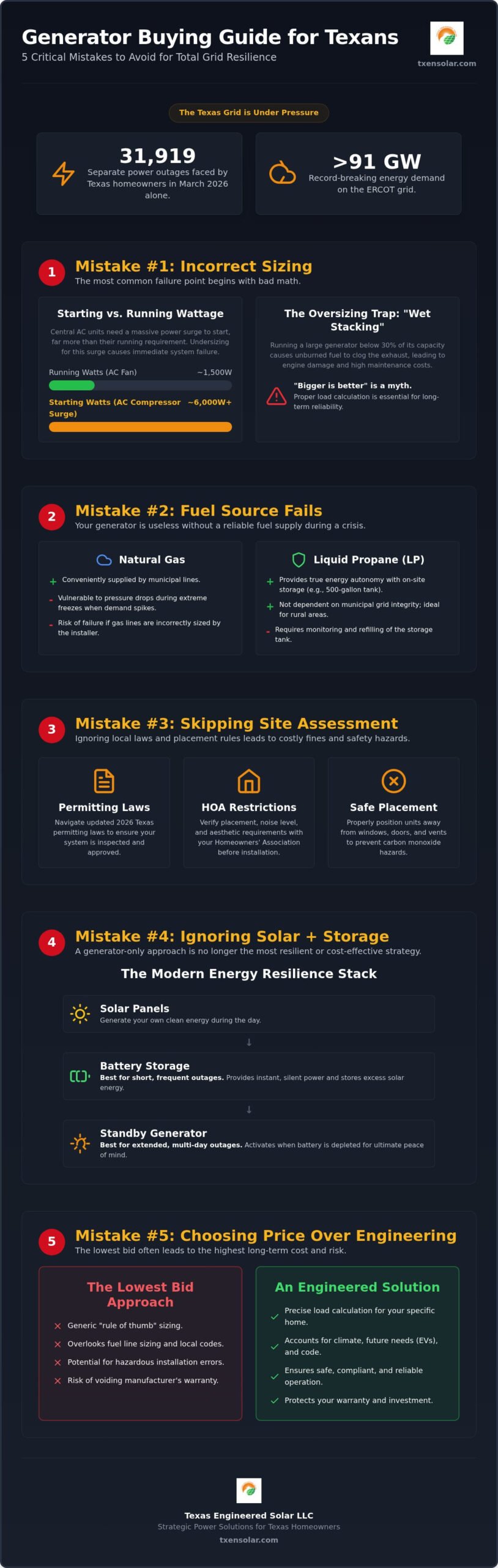 Mistakes to Avoid When Buying a Generator in Texas: 2026 Homeowner’s Guide