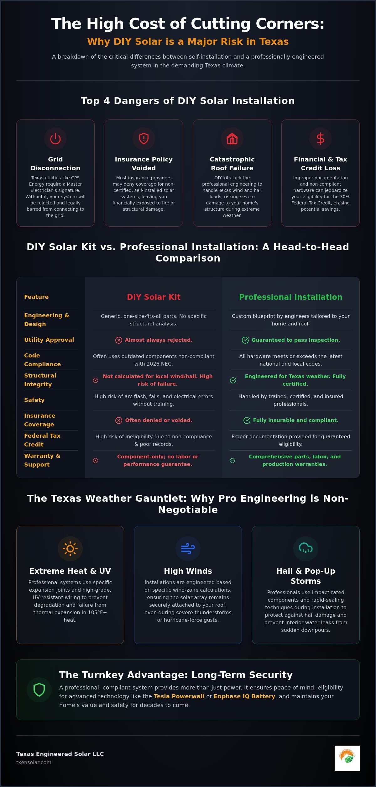 Why DIY Solar is a Bad Idea in Texas: The 2026 Homeowner’s Risk Guide