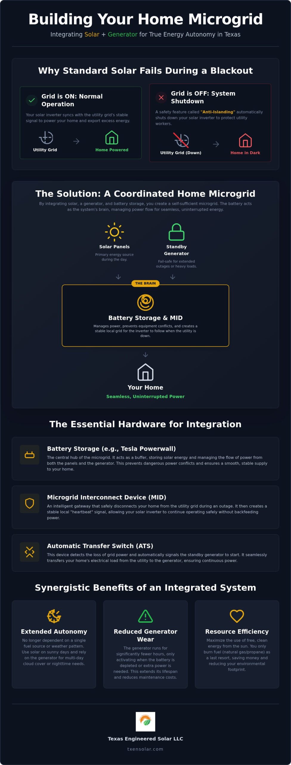 Integrating Standby Generator with Solar Panels: The 2026 Texas Guide